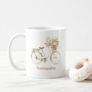 Floral Monogram Vintag Bike Kaffeetasse