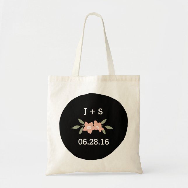 Floral Monogram Wedding Tasche (Vorne)