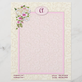 Floral Monogramm - Anpassen Briefbogen
