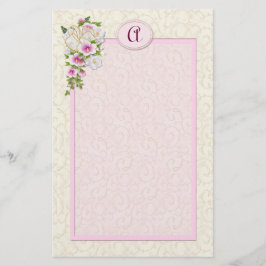 Floral Monogramm - Anpassen Briefpapier