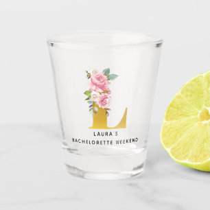 Floral Monogramm Bachelorette Wochenendbrief L Schnapsglas