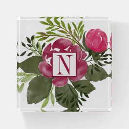 Floral Monogramm Briefbeschwerer