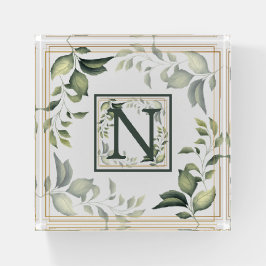 Floral Monogramm Briefbeschwerer