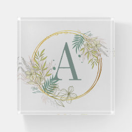 Floral Monogramm Briefbeschwerer