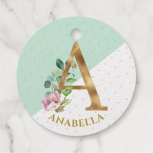 Floral monogramm Buchstabe A ist für Annabella Geschenkanhänger