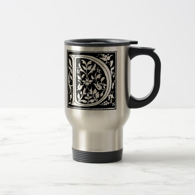 Floral Monogramm "D" - Tasse (Rechts)