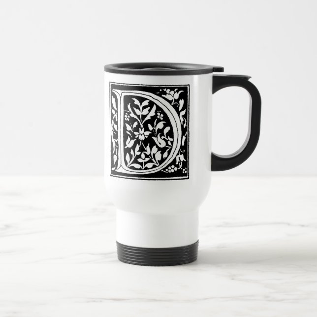 Floral Monogramm "D" - Tasse (Rechts)