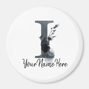 Floral Monogramm I Dark Herb Foliage Magnet