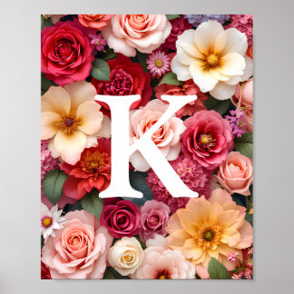 Floral Monogramm Poster