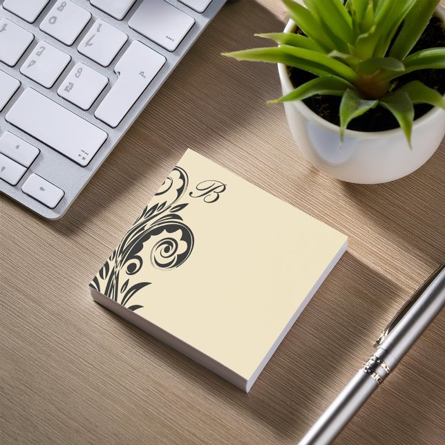 Floral Monogramm Postnotizen Post-it Klebezettel (Von Creator hochgeladen)
