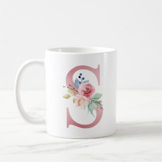 Floral Monogramm S Tasse