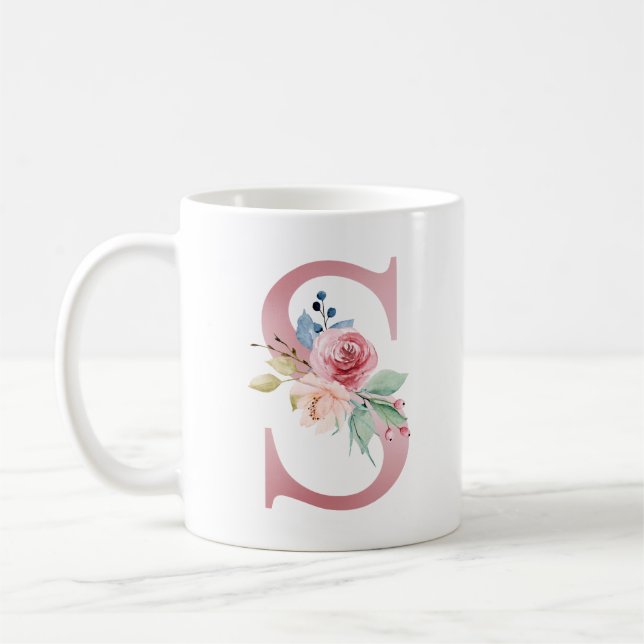 Floral Monogramm S Tasse (Links)