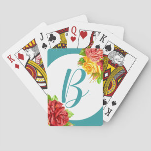 Floral Monogramm Spielkarten