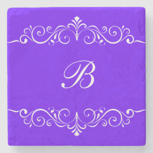 Floral-Monogramm-Trinkküsten Steinuntersetzer