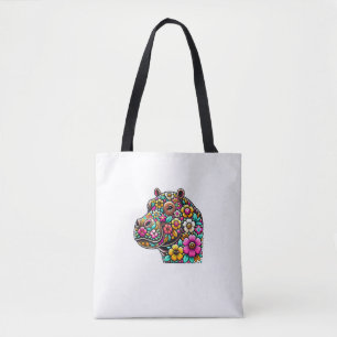Floral Moo Deng Baby Hippo Hippopotamus Zootier