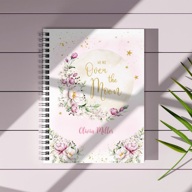 Floral Moon Pink Notizblock (Von Creator hochgeladen)