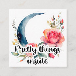 Floral Moon Pretty Things Inside Small Business Begleitkarte
