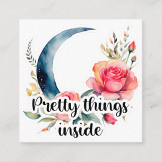 Floral Moon Pretty Things Inside Small Business Begleitkarte