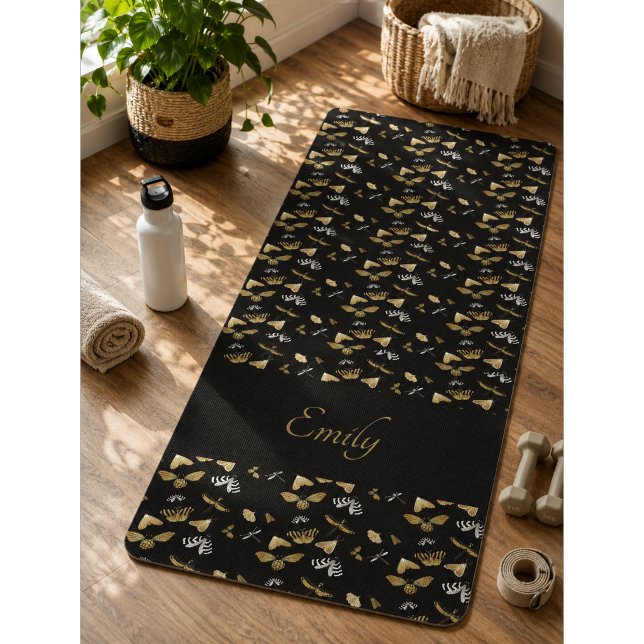 Floral Moth Butterfly Pattern Yoga Mat Yogamatte (Von Creator hochgeladen)