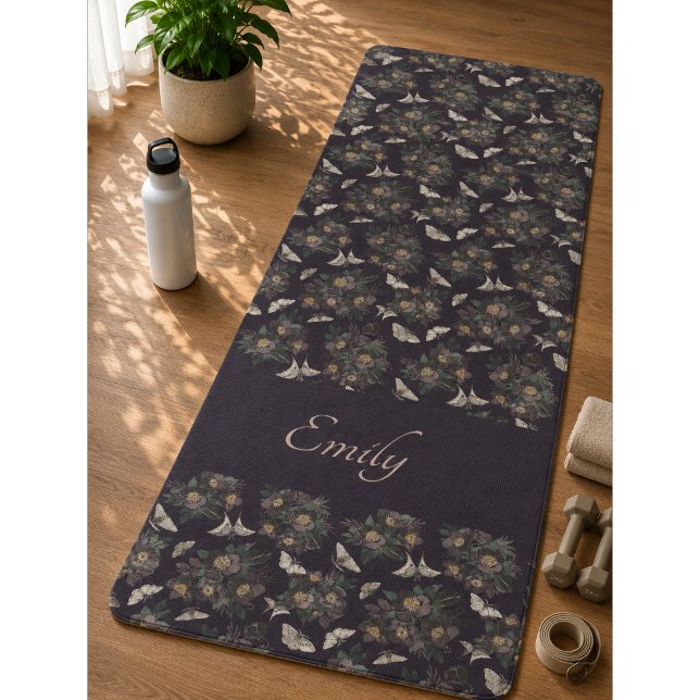 Floral Moth Butterfly Pattern Yoga Mat Yogamatte (Von Creator hochgeladen)