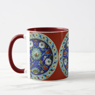Floral Motif Tulip Iznik Türkisches Muster Kaffee Tasse