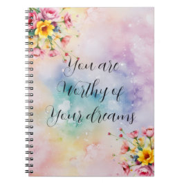 Floral Motivational Notebook | Aesthetic Pastal Notizblock