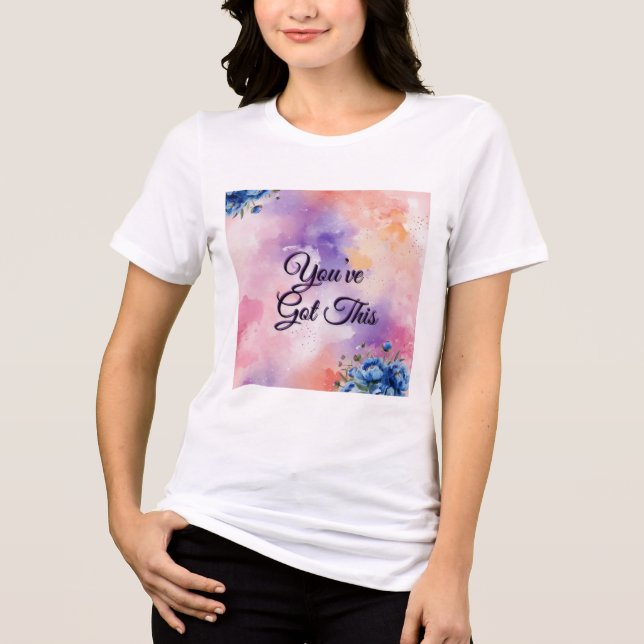 Floral motivational T-Shirt Tri-Blend Shirt (Vorderseite)