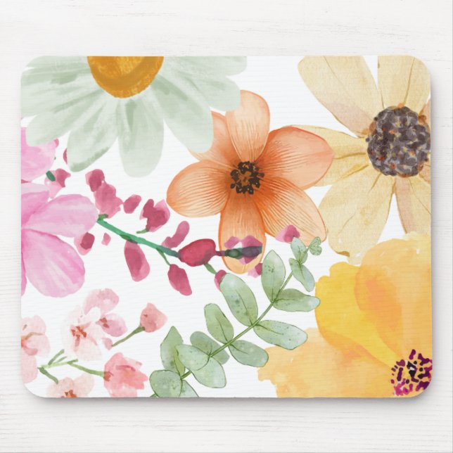 Floral Mouse Pad | ästhetisches Desk-Zubehör Mousepad (Vorne)