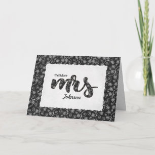 Floral Mrs. Brautparty Card for Shower Karte