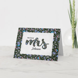 Floral Mrs. Brautparty Card for Shower Karte