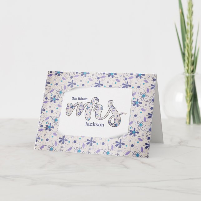 Floral Mrs. Brautparty Karte (Vorderseite)