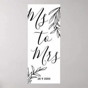 Floral Ms to Mrs Brautparty Poster