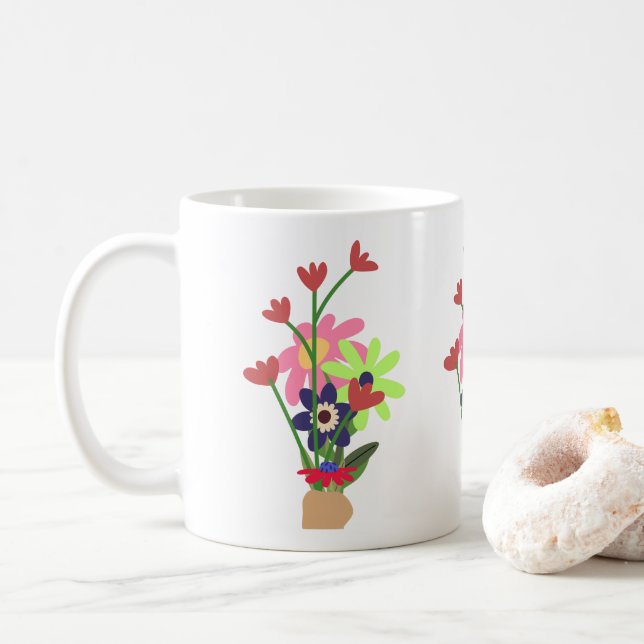 floral mug  kaffeetasse (Mit Donut)