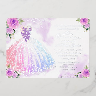 Floral Multicolor Quinceanera Folieneinladung