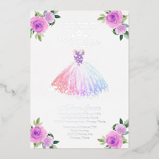 Floral Multicolor Quinceanera Folieneinladung