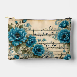 Floral Musical themed Accessory Pouch Zubehörtasche