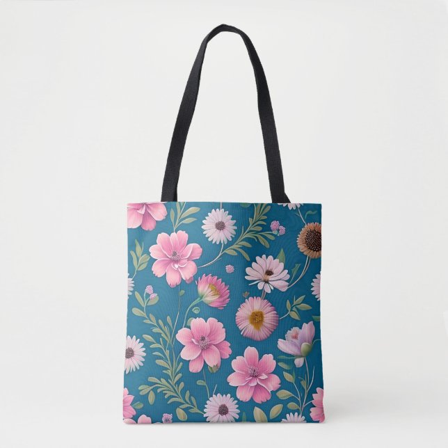 Floral Muster Tote Bag (Vorderseite)