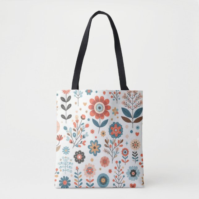 Floral Muster Tote Bag - Stilvolles Design (Vorderseite)