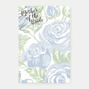 Floral Mutter der Bride Modern Script Blue Rose Post-it Klebezettel