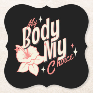 Floral My Body My Choice Women's Rights Typografie Untersetzer