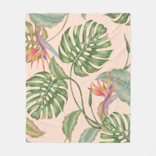 Floral nahtlos Vintages tropisches Muster Hintergr Fleecedecke