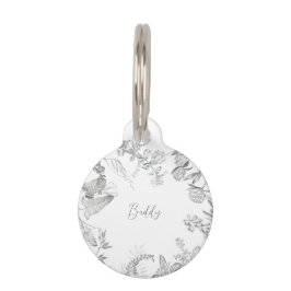 Floral Name And Address Pet Dog Or Cat Tag Haustiermarke