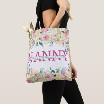Floral Nanny spaltete Monogramm mit Enkelnamen