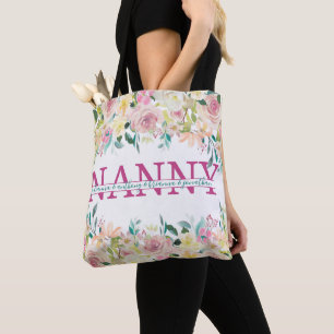 Floral Nanny spaltete Monogramm mit Enkelnamen