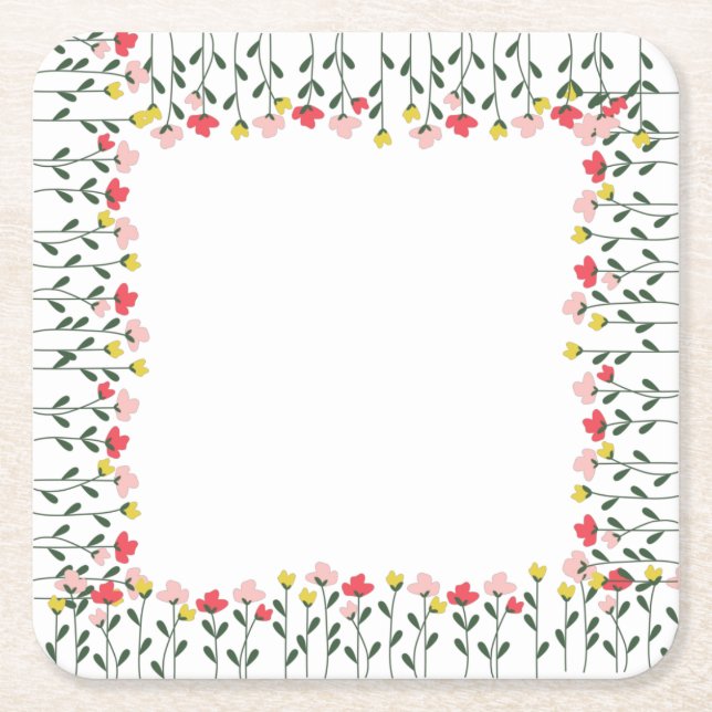 Floral Napkins Rechteckiger Pappuntersetzer (Vorderseite)