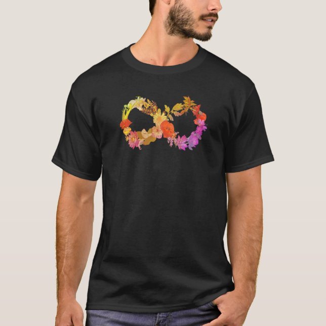 Floral Neurodiversity Unendlich Symbol Autismus Aw T-Shirt (Vorderseite)