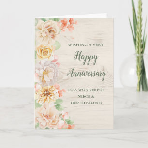 Floral Niece und ihr Ehemännchen Hochzeitstag Karte