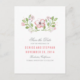 Floral Niedlich Save the Date Postkarten