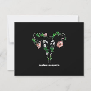 Floral No Uterus No Opinion Women's Rights RSVP Karte