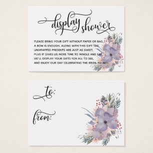 Floral No Wrap Display Bridal Shower Gift Tag